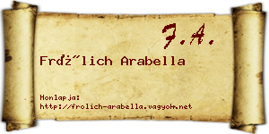 Frölich Arabella névjegykártya